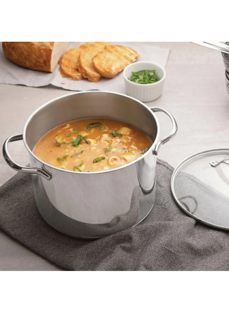 Tramontina Since 1911,Made in Brazil- Una 24cm 7.7L Stainless Steel Stock Pot with Tri-ply Bottom